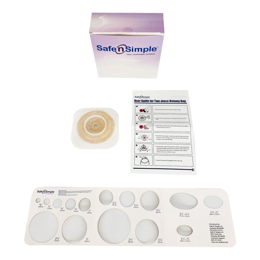 Ostomy Barrier Trim to Fit, Standard Wear Flexible Tape Flange Up to 1-1/4 Inch Opening 4--1/2 Inch