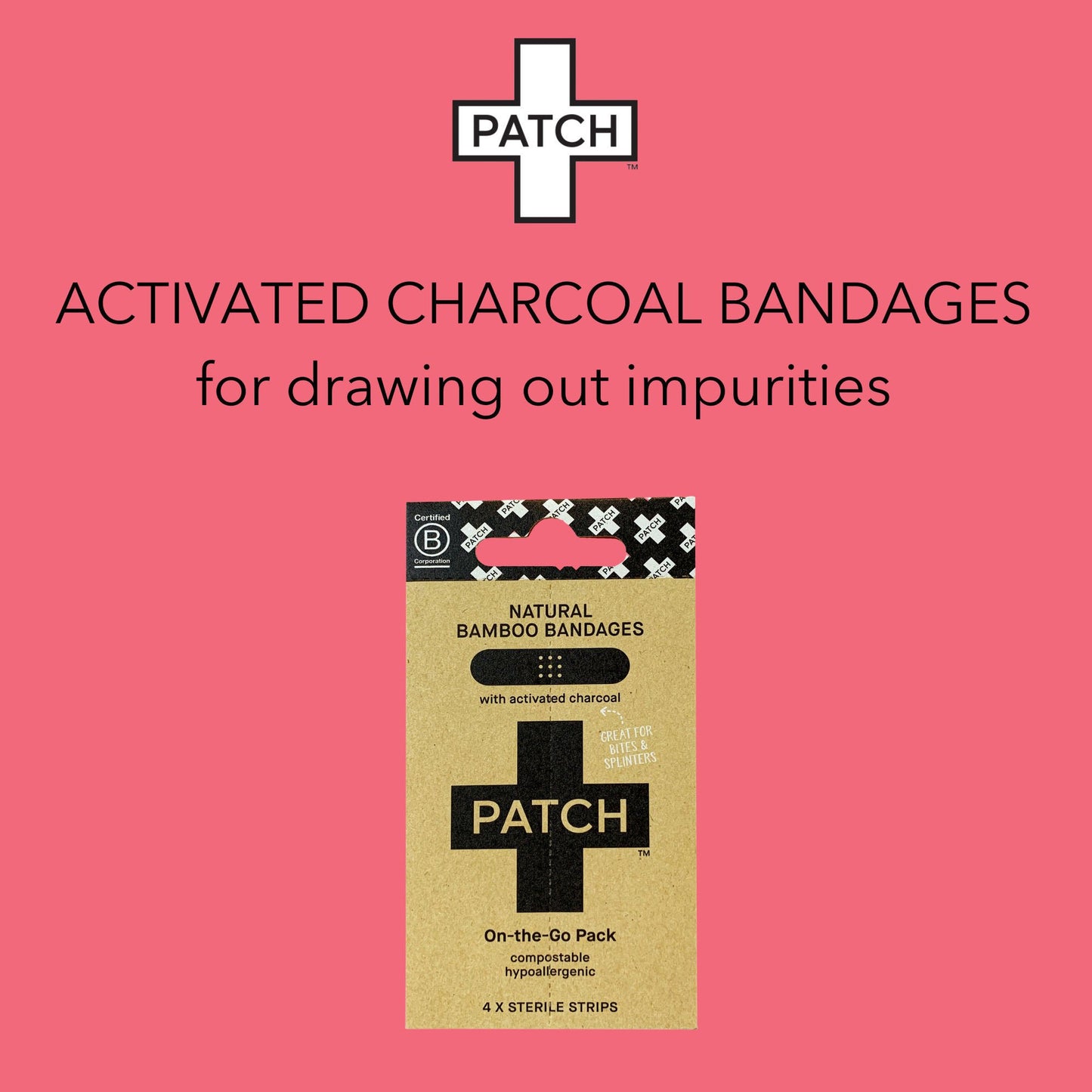 Patch™ On The Go Pack Adhesive Strip with Charcoal