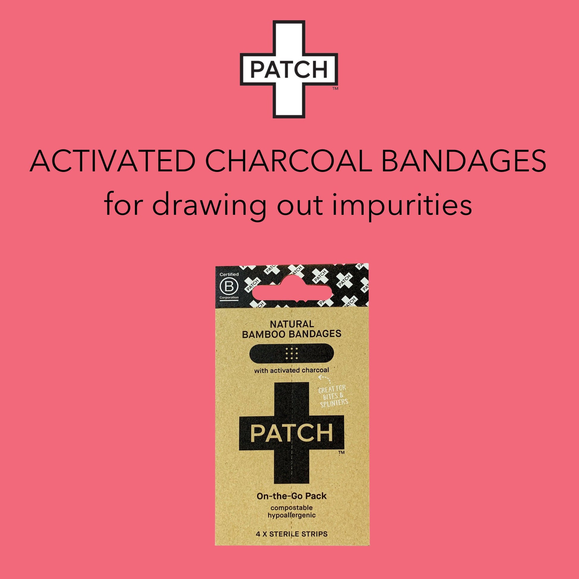 Patch™ On The Go Pack Adhesive Strip with Charcoal