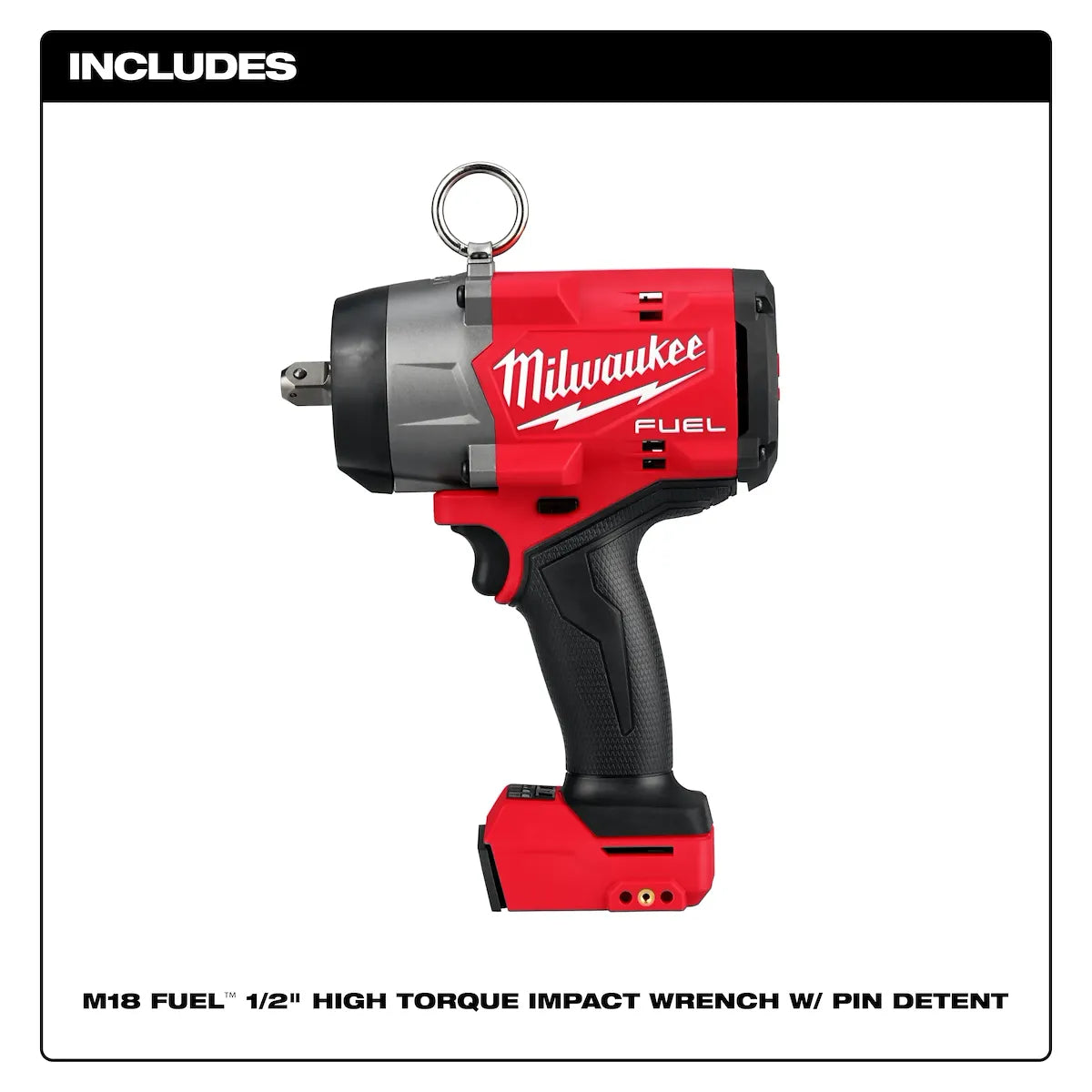 Milwaukee M18 FUEL 1/2" High Torque Impact Wrench w/ Pin Detent 2966-20 | M18 Battery, Glass Filled Nylon
