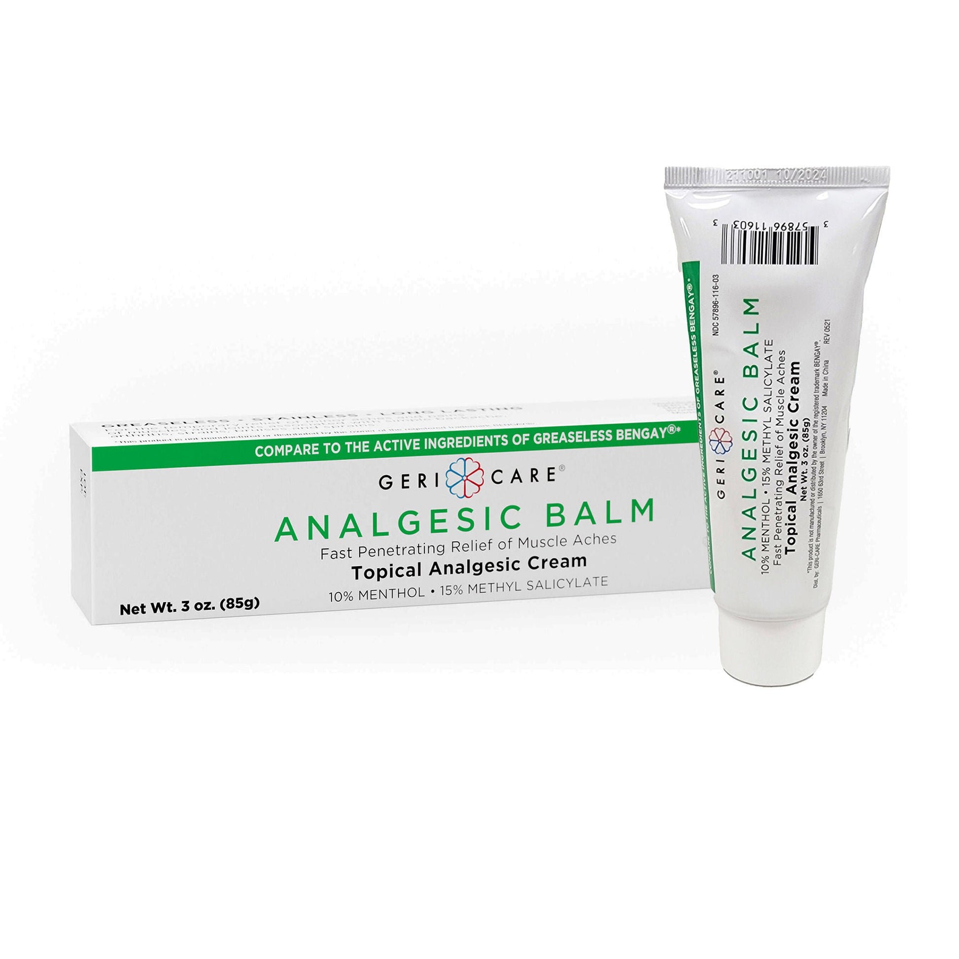 Geri-Care Topical Pain Relief 10% - 15% Strength Menthol / Methyl Salicylate Cream