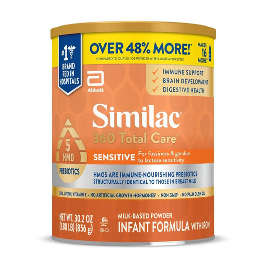 Similac 360 Total Care Sensitive Infant Formula Unflavored Can Powder