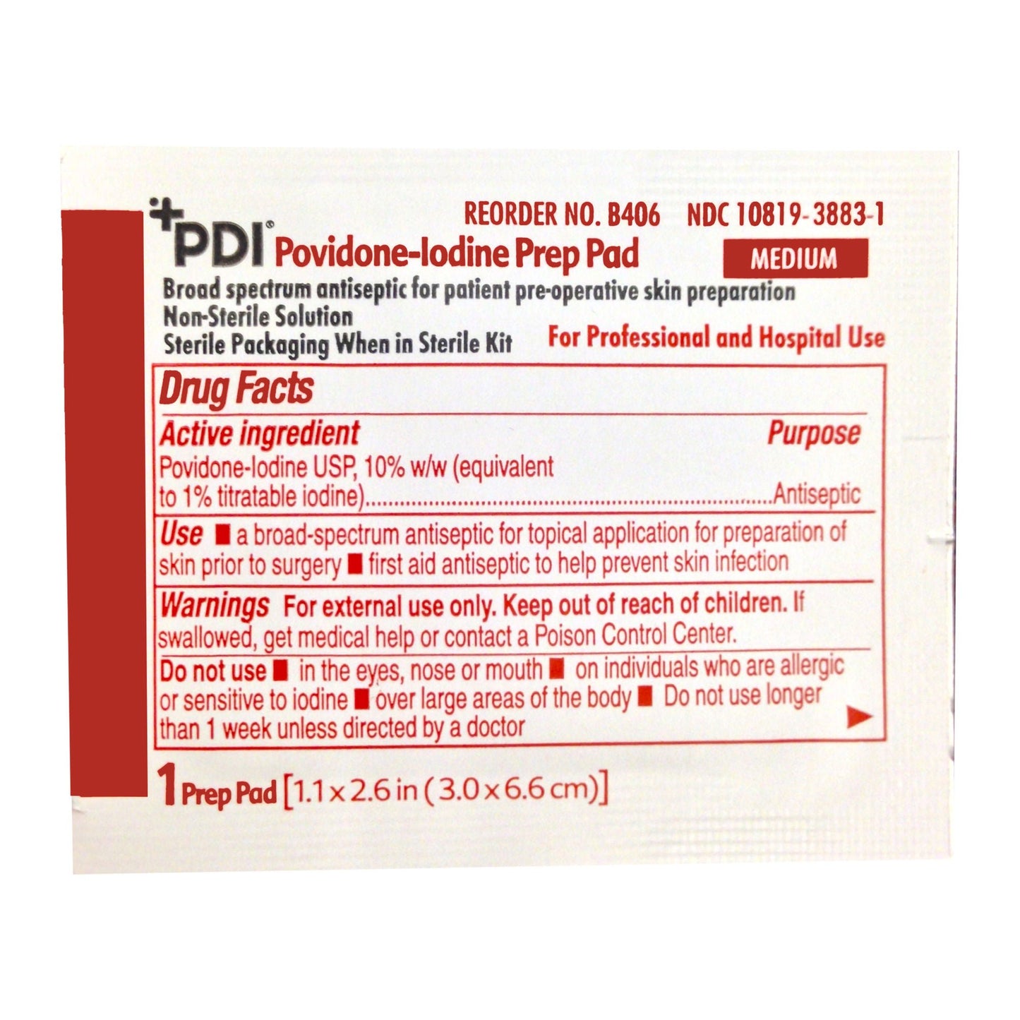 PDI® PVP Prep Pad, Medium