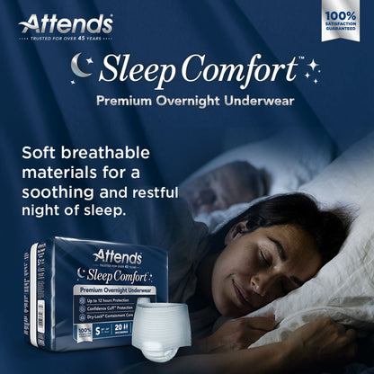 Attends® Sleep Comfort Premium Overnight Underwear, 20 – 34 Inches