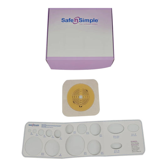 Safe n Simple Ostomy Barrier Trim to Fit, Standard Wear Flexible Tape Flange Up to 2-1/4 Inch Opening