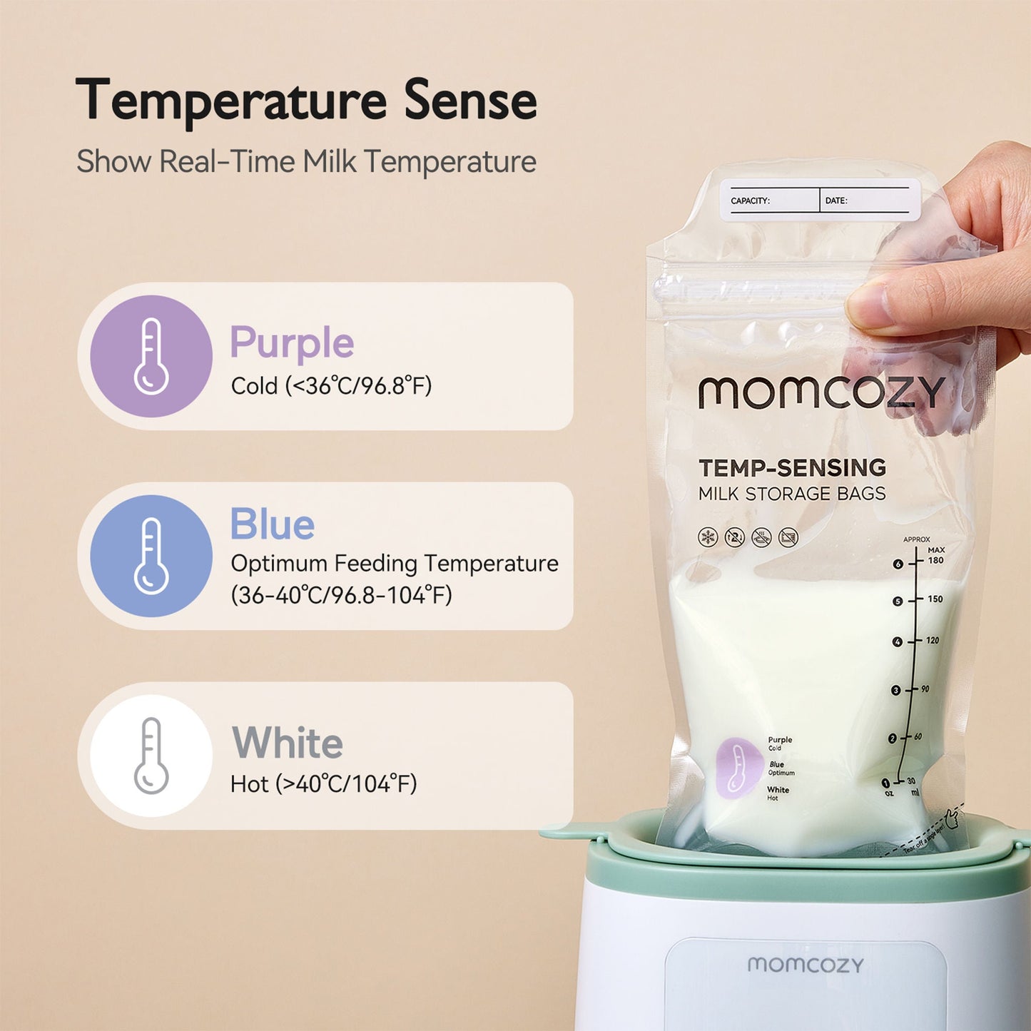 Momcozy Breast Milk Storage Bag, capacity