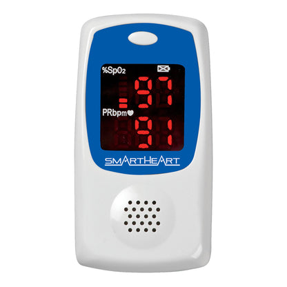 SmartHeart Fingertip Pulse Oximeter, Talking Blood Oxygen Saturation Monitor