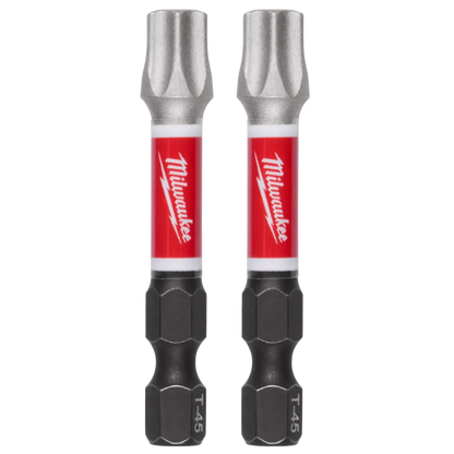 Milwaukee SHOCKWAVE Impact Duty 2" T45 Impact Bits 2Pk 48-32-6000 | T45 Drive
