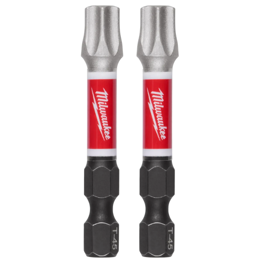 Milwaukee SHOCKWAVE Impact Duty 2" T45 Impact Bits 2Pk 48-32-6000 | T45 Drive