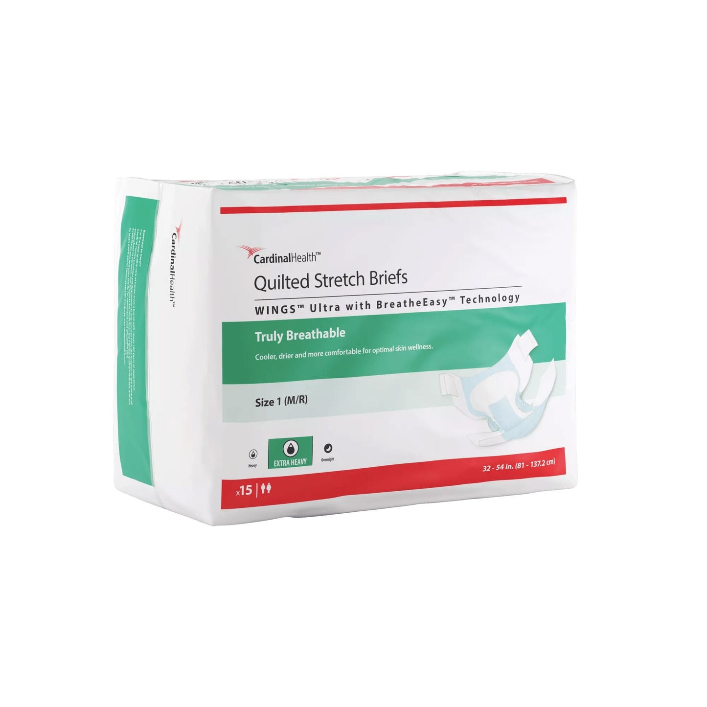 Wings Ultra Incontinence Brief Adult Unisex Disposable Heavy Absorbency