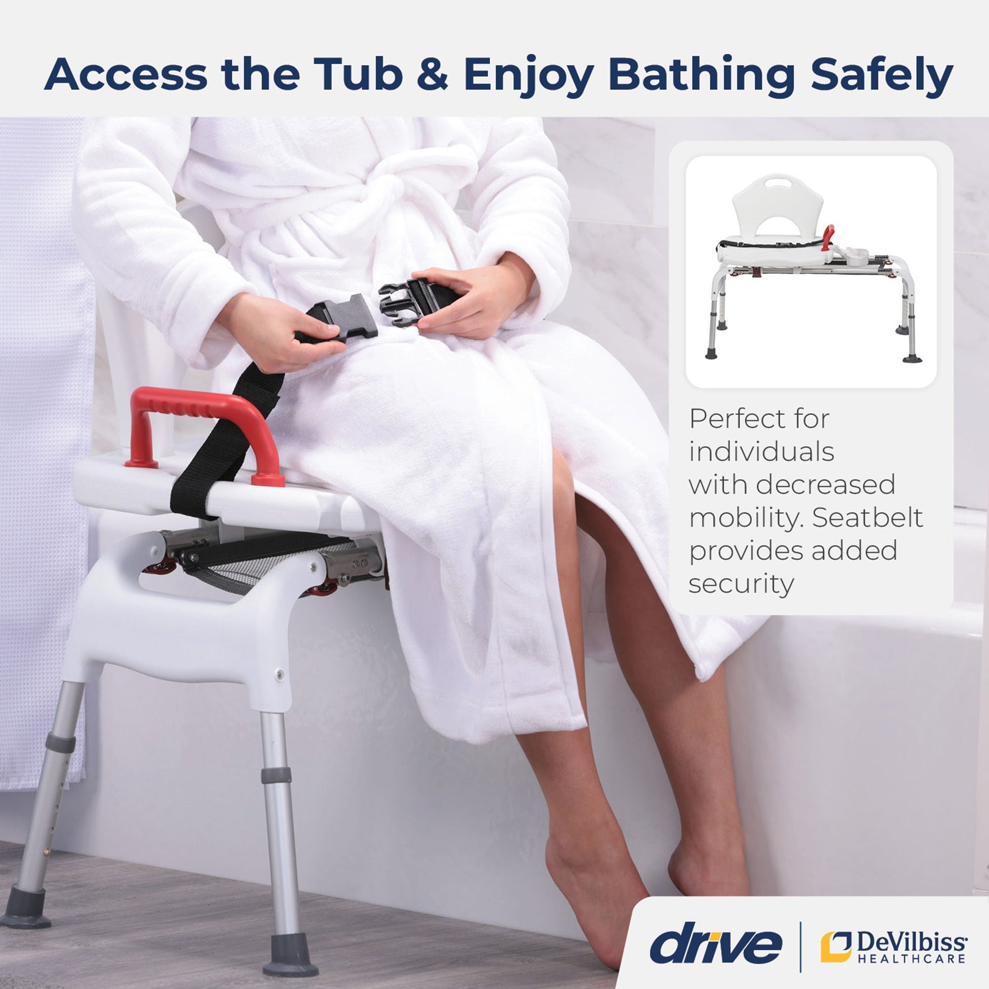 drive™ Aluminum Bath Transfer Bench, 21 – 25 Inch Seat Height