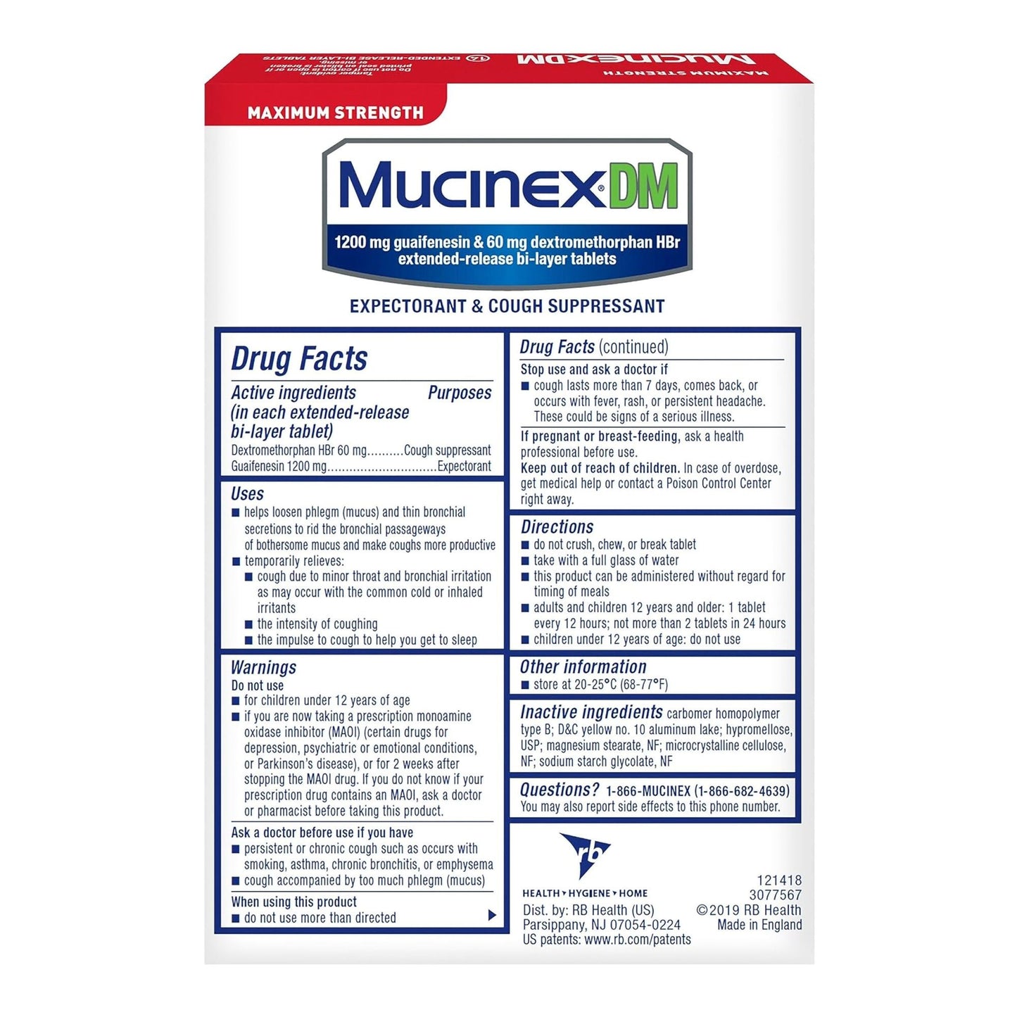 Mucinex® DM Cold and Cough Relief