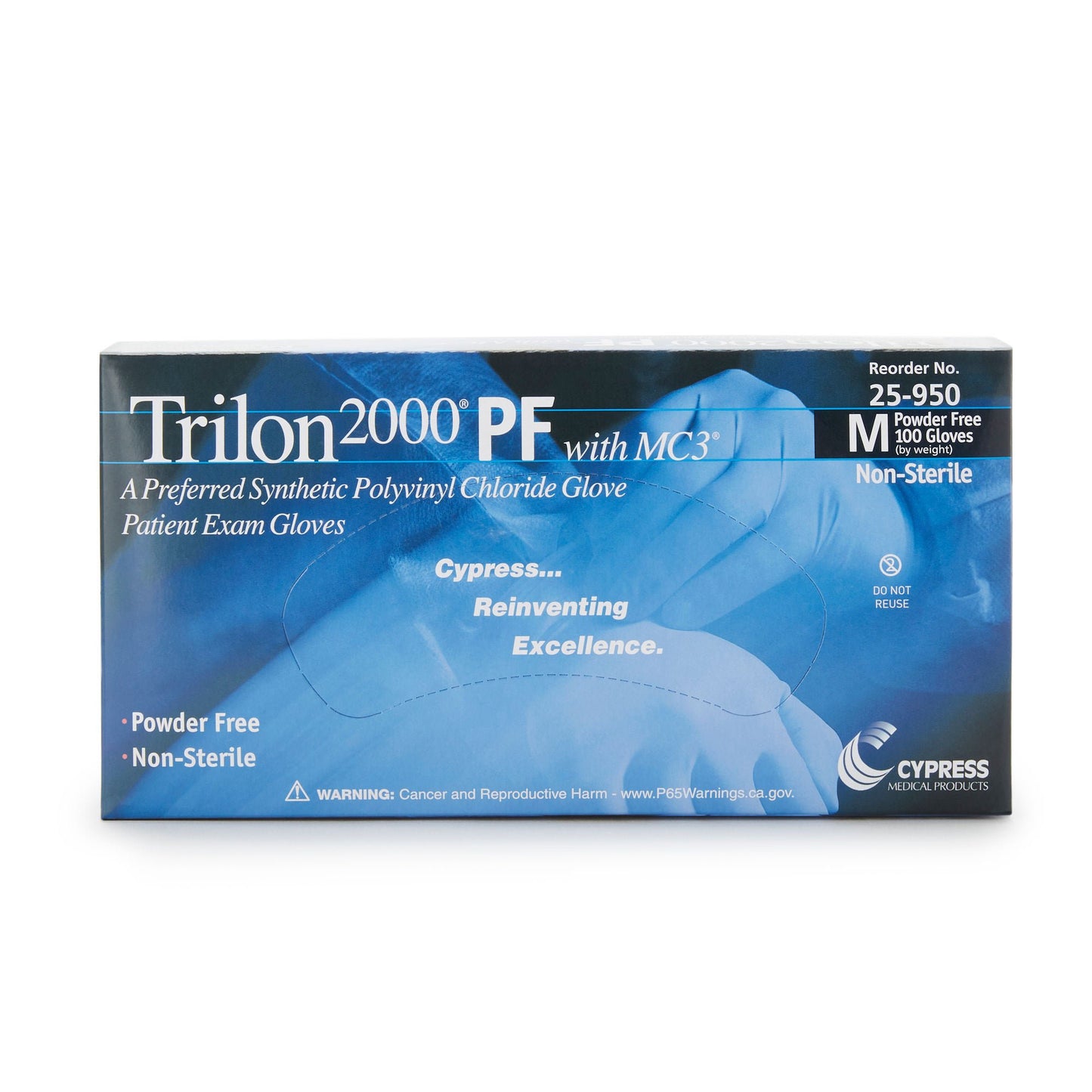 Trilon 2000® PF with MC3® Stretch Vinyl Exam Gloves, Ivory - view 7
