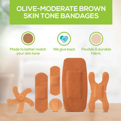 TruColour® Olive Adhesive Strips, Assorted Shapes and Sizes
