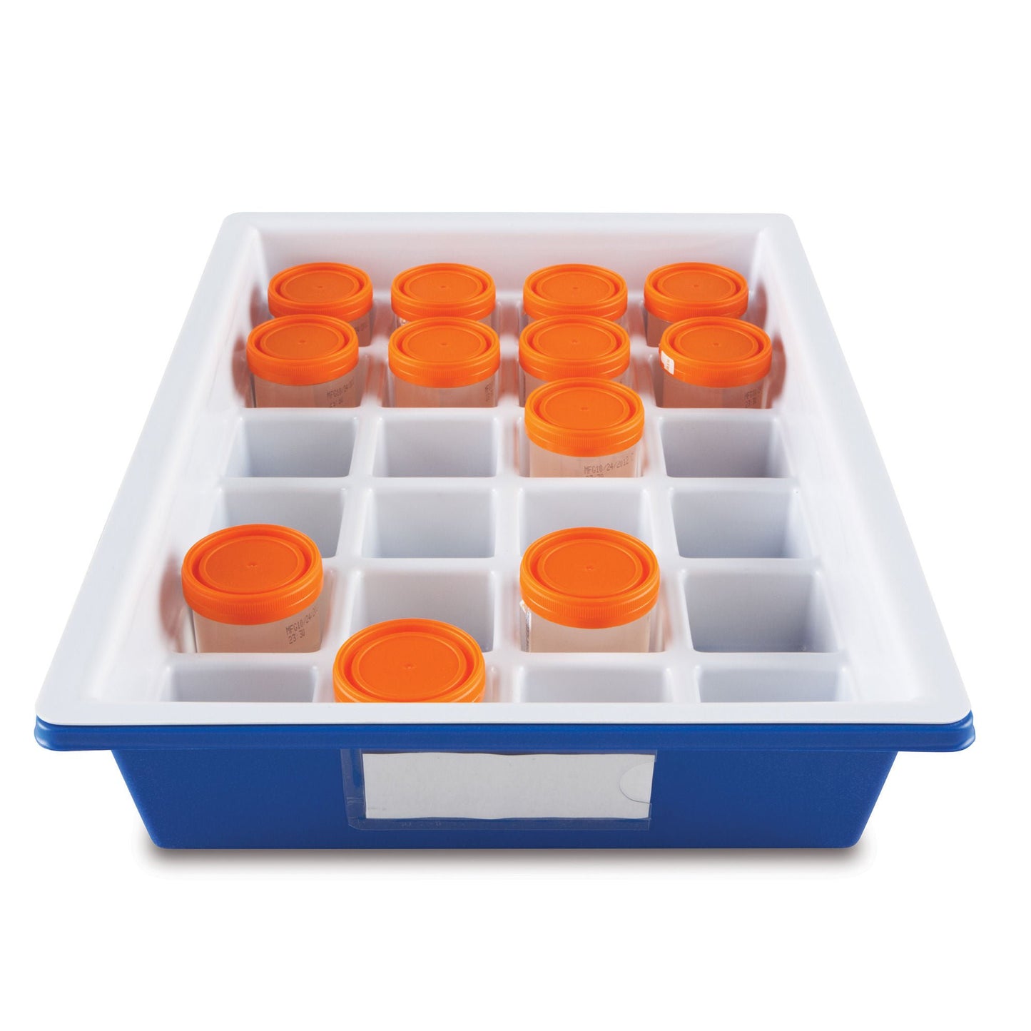 Droplet Specimen Storage Tray Blue / White Polystyrene 24 Specimen Container Capacity
