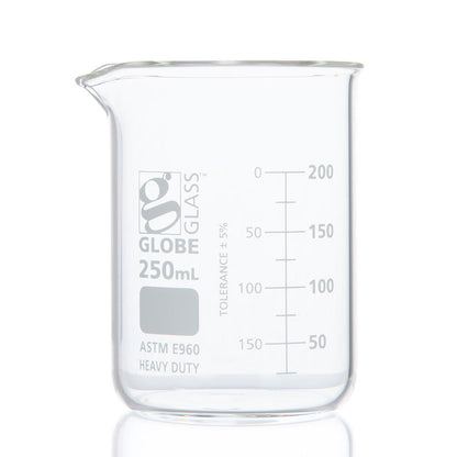 Globe Scientific Borosilicate Glass Beaker Globe Glass Low Form 10 mL to 4000 mL
