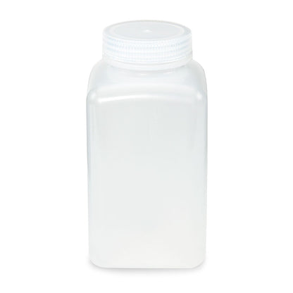 Globe Scientific Bottle, Wide Mouth, Square, Pp, Attached Pp Screw Cap, 6/Pack 1000 mL