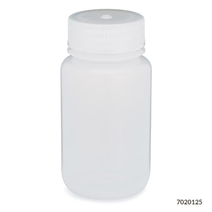 Globe Scientific Bottle, Wide Mouth, Ldpe Bottle, Attached Pp Screw Cap, 12/Pack 30 mL to 1000 mL
