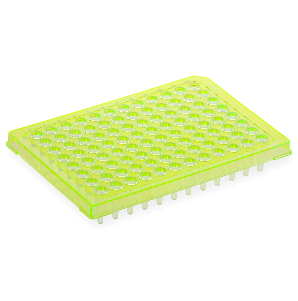 Diamond Shell 96-Well Half Skirt PCR Plate Yellow Frame Case