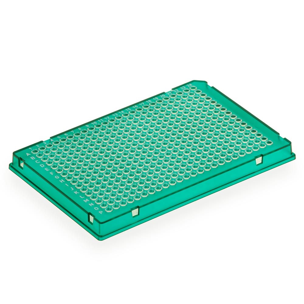 384-Well PCR Plates, Diamond Shell Two-Component PC Frame/PP Wells, A24 Single Notch — 8 Color & Barcode Options, 50/Case | Globe Scientific