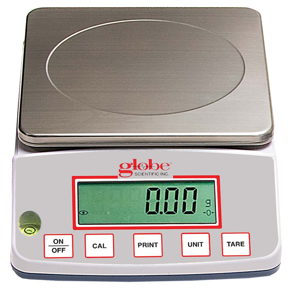 Globe Scientific Top-Loading Balance 3000g × 0.01g Portable w/ ISO 17025 Cert | GBBH-3002-CT | LabSupplies.com