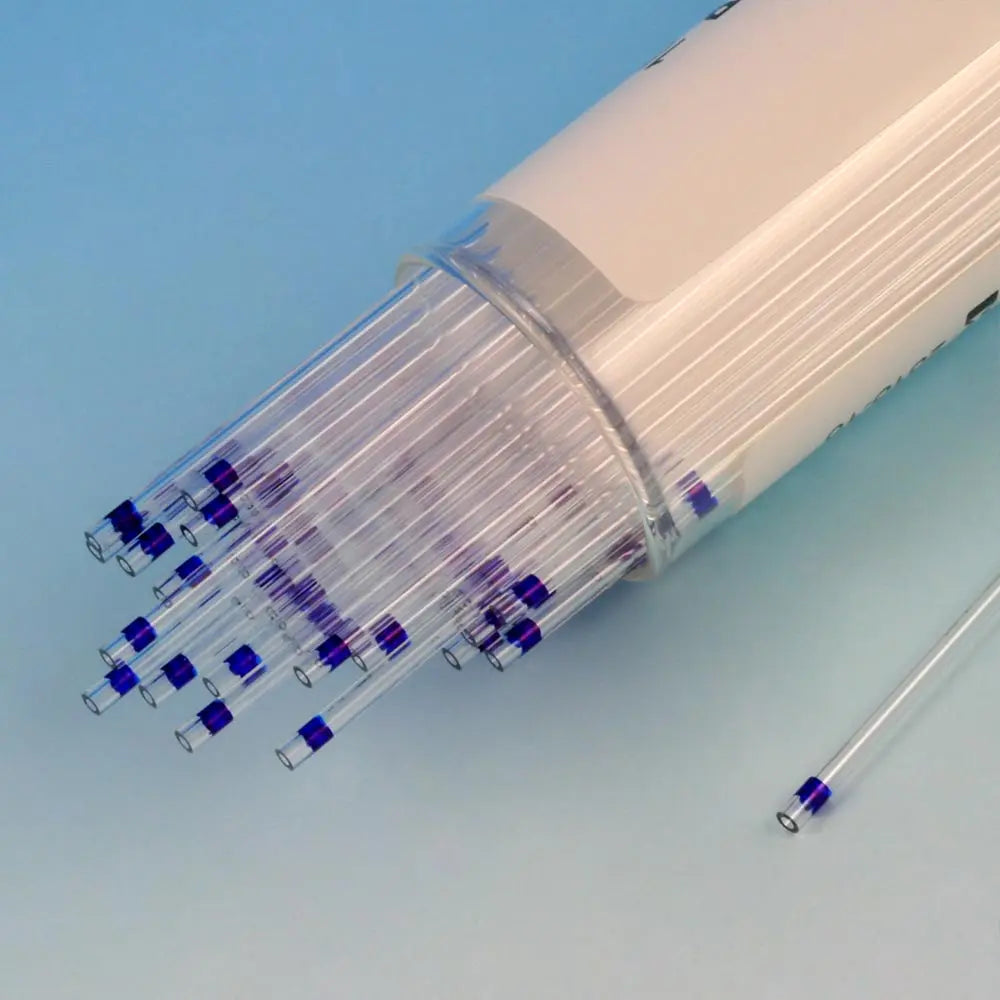 Microhematocrit Capillary Tubes, 100% Plastic — Red/Green/Blue, 1000/Vial | Globe Scientific