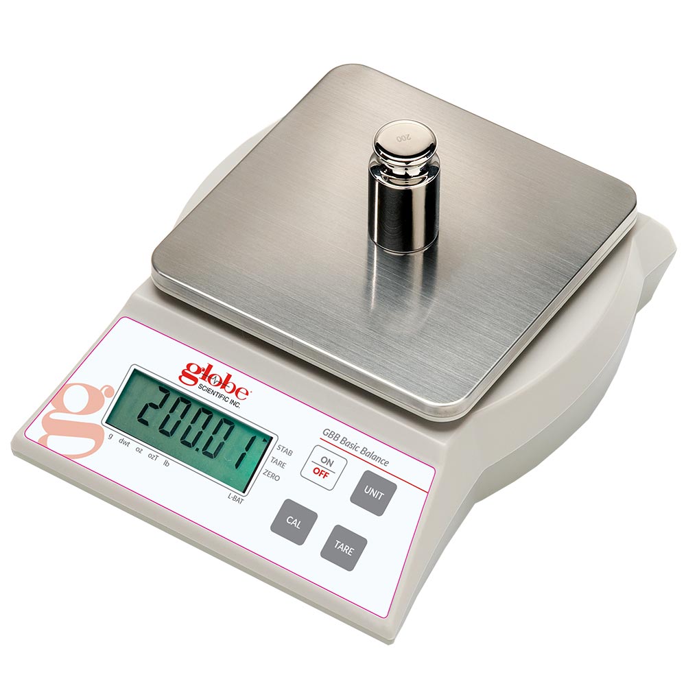 Globe Scientific Top-Loading Balance 500g × 0.01g Portable External Cal | GBB-502 | LabSupplies.com