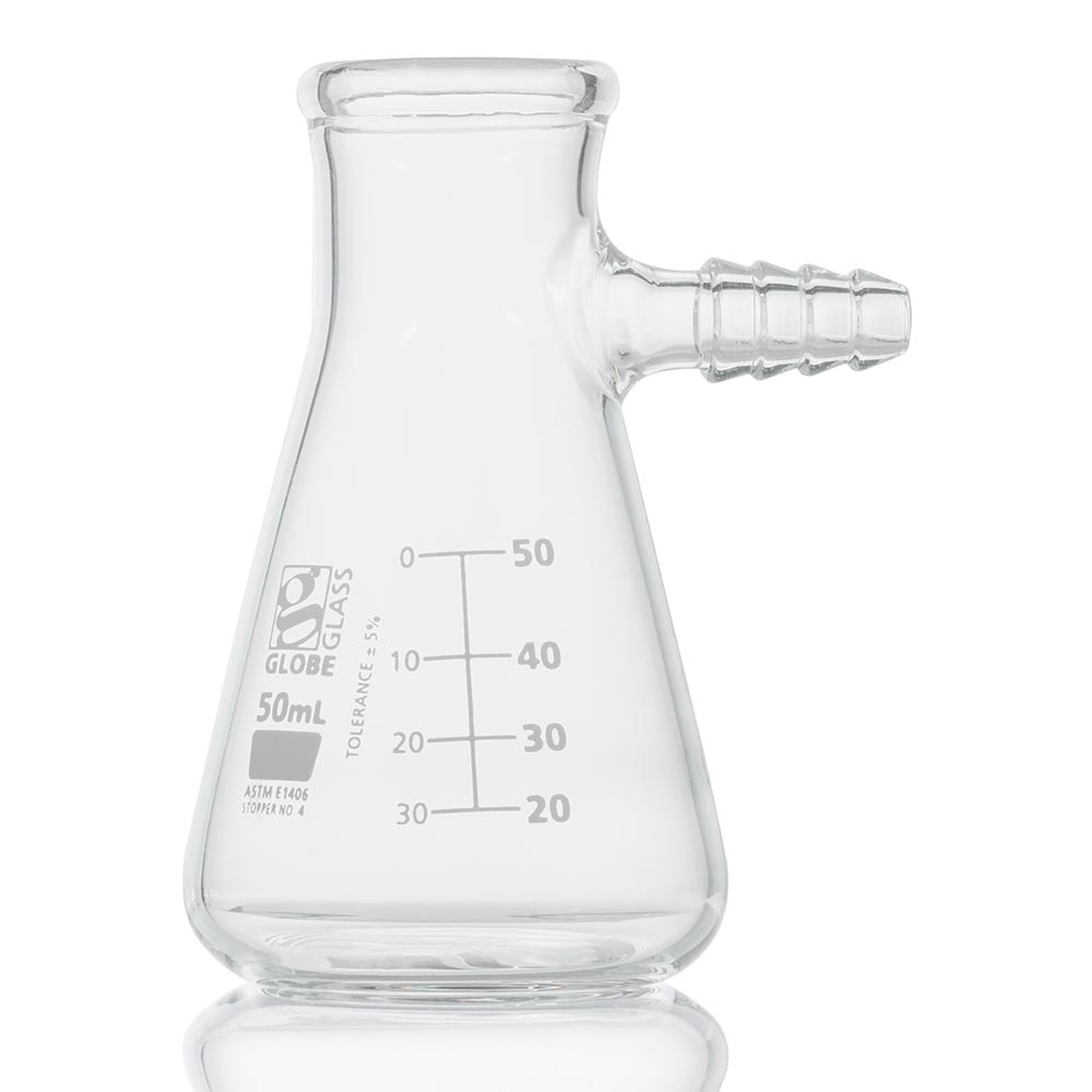 Globe Scientific Filter Flask 50mL Borosilicate Glass 8450050