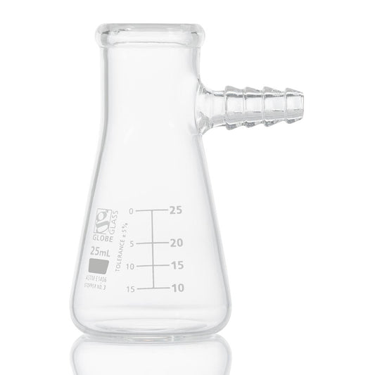 Globe Scientific Flask, Filter, Globe Glass, Dual Graduations, Astm E1406, 6/Box 25 mL to 1000 mL