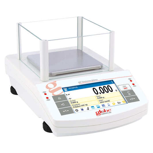 Globe Scientific Precision Balance 1000g × 1mg Touchscreen w/ ISO 17025 Cert | GBT-1003C-CT | LabSupplies.com