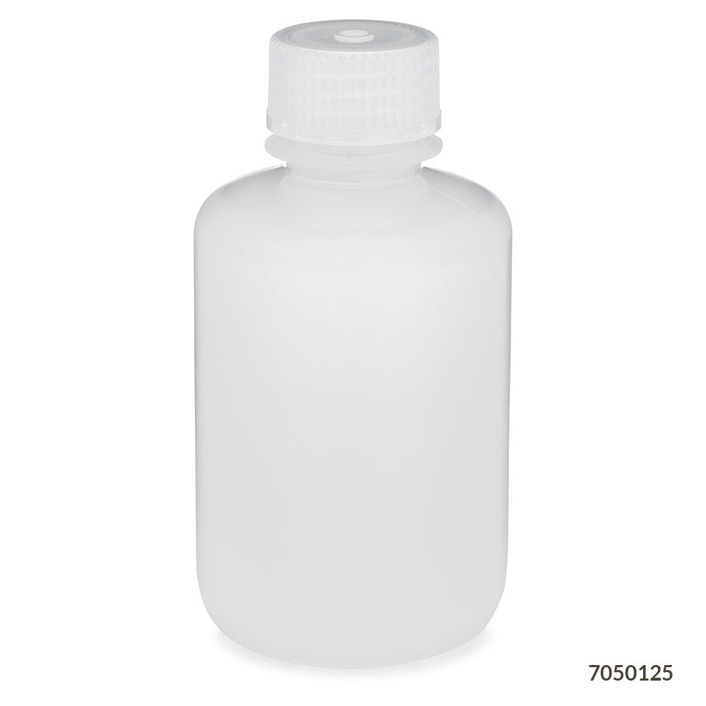 Globe Scientific Bottle, Narrow Mouth, Pp Bottle, Attached Pp Screw Cap, 12/Pack 30 mL to 500 mL