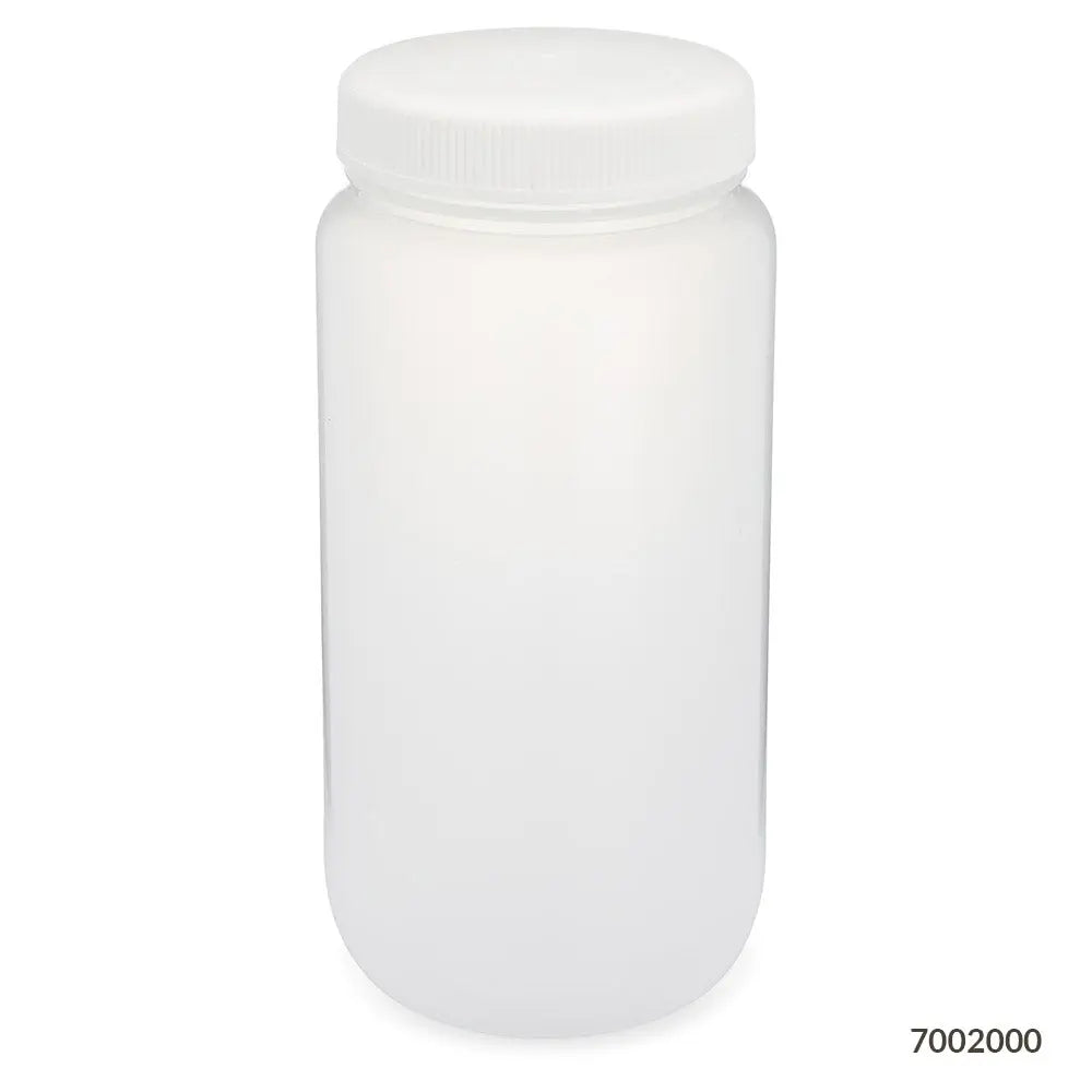 Globe Scientific Bottle, Wide Mouth, Large Format, PP Bottle, Attached PP Screw Cap, 2 Litres (0.5 Gallons) 7002000 Laboratory Equipment