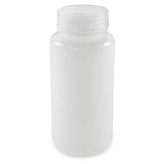 Globe Scientific Bottle, Wide Mouth, Round, HDPE with PP Closure, 500mL, Bulk Packed with Bottles and Caps Bagged Separately, 125/Case 7510500BKS Laboratory Equipment