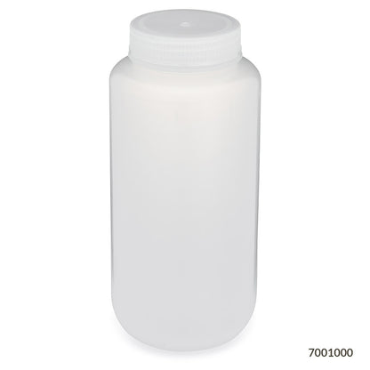 Globe Scientific Bottle, Wide Mouth, Pp Bottle, Attached Pp Screw Cap, 6/Pack 1000 mL