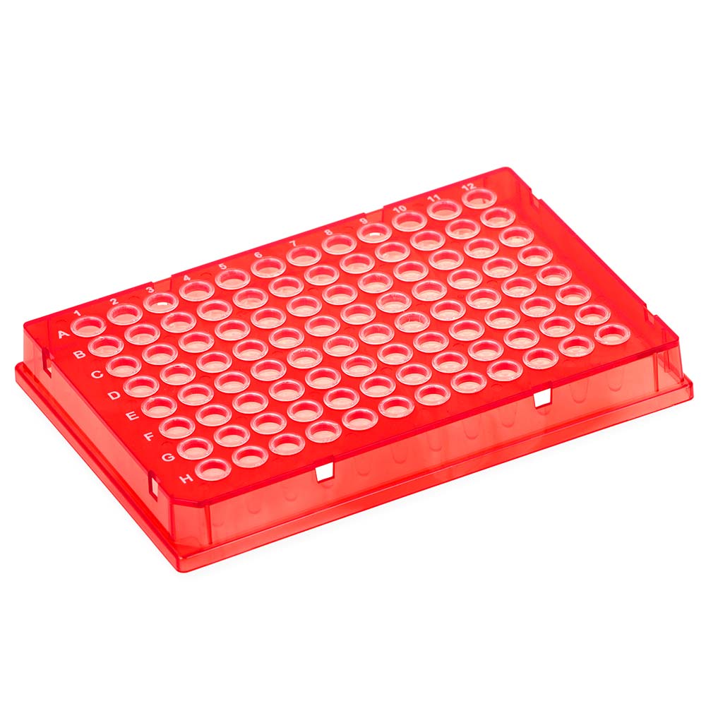 Diamond Shell 96-Well Full Skirt PCR Plate Red Frame Case