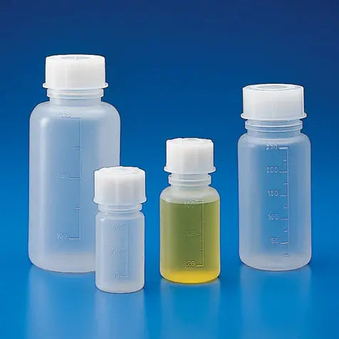 Globe Scientific Bottle with Screwcap, Wide Mouth, PP, Graduated, 100mL 601623 Laboratory Equipment