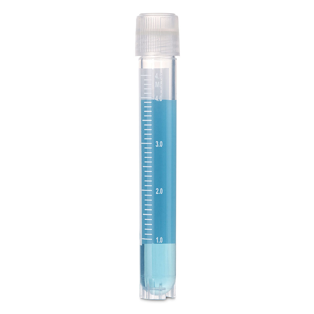 Cryogenic Vials, Sterile PP with O-Ring Screwcap — Internal & External Thread, 1.0–5.0 mL, 500/Case | Globe Scientific