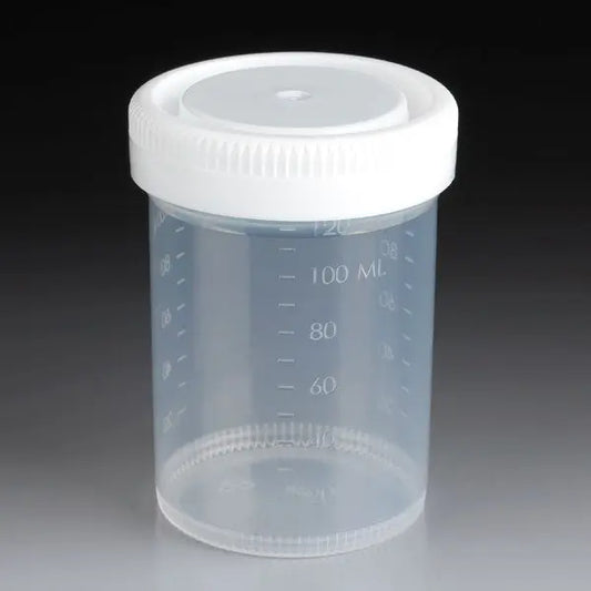 Tite-Rite Specimen Containers, PP Screw Cap — 20–120 mL, 8 Options, Case | Globe Scientific