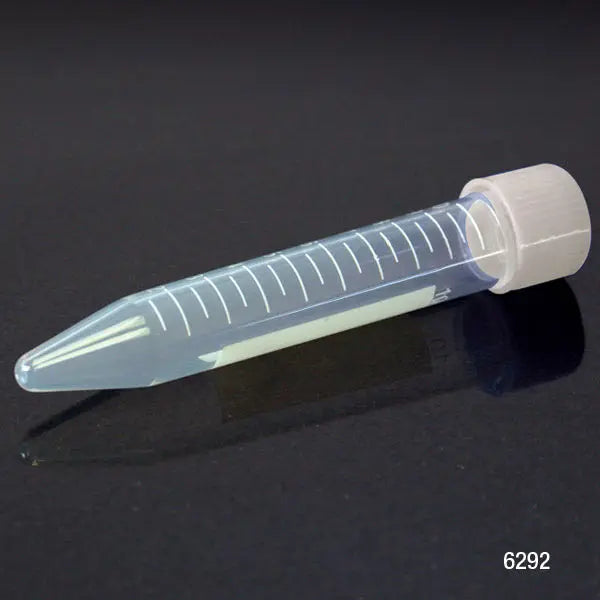 Globe Scientific Centrifuge Tube, 10mL, with Separate Natural PP Screw Cap, PP, Printed Graduations, Tubes packed 100/Bag, 10 Bags/Unit & Caps packed 500/Bag, 2 Bags/Unit 6292 Laboratory Equipment