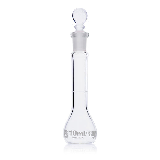 Globe Scientific Narrow Mouth Volumetric Flask 8200010 10 mL Borosilicate Glass