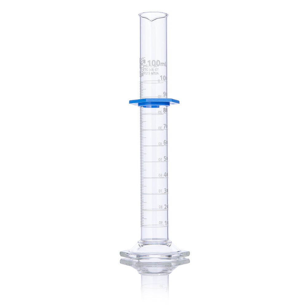 Globe Scientific Cylinder, Graduated, Globe Glass, Class B, To Deliver (Td), Dual Grads, Astm E1272, 4/Box 5 mL to 100 mL