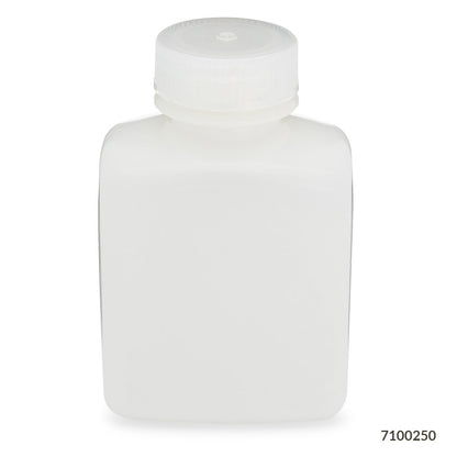 Globe Scientific Bottle, Rectangular, Hdpe Bottle, 38Mm Pp Screw Cap, (8Oz), 12/Pack 250 mL