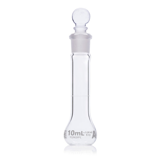 Globe Scientific Wide Mouth Volumetric Flask 8230010 10 mL Borosilicate Glass