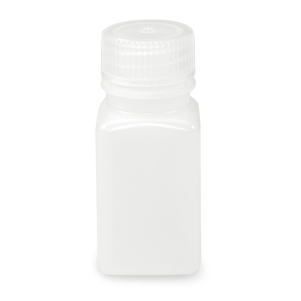 Globe Scientific Bottle, Wide Mouth, Square, Hdpe, Attached Pp Screw Cap, 12/Pack 60 mL to 500 mL