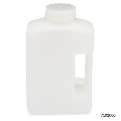 Globe Scientific Bottle, Rectangular, Large Format, Hdpe Bottle, 63Mm Pp Screw Cap, (64Oz), 4/Pack 2000 mL