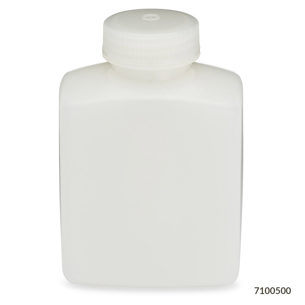 Globe Scientific Bottle, Rectangular, Hdpe Bottle, 48Mm Pp Screw Cap, (16Oz), 12/Pack 500 mL