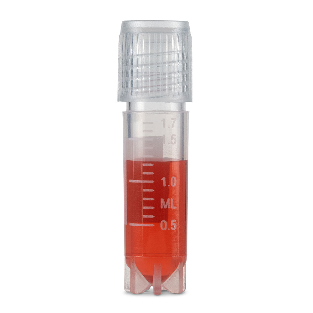 Cryogenic Vials, Sterile External Thread, Self-Standing Conical — 1.0–5.0 mL, 500/Case | Globe Scientific