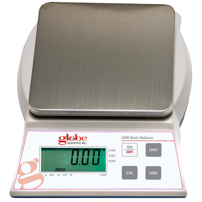 Globe Scientific Top-Loading Balance 500g × 0.01g Portable External Cal | GBB-502 | LabSupplies.com