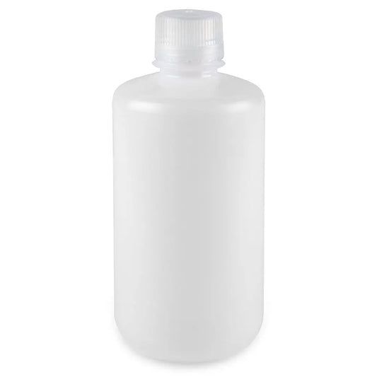 Globe Scientific Bottle, Narrow Mouth, Boston Round, HDPE with PP Closure, 1000mL, Bulk Packed with Bottles and Caps Bagged Separately, 50/Case 7561000BKS Laboratory Equipment