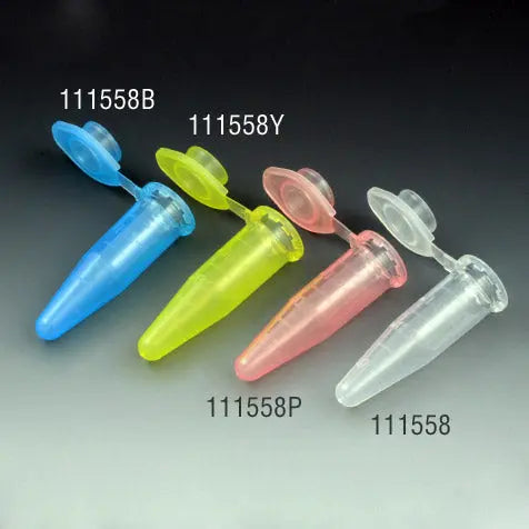 Microcentrifuge Tubes, PP, Attached Cap, Graduated — 1.5 & 2 mL, 4 Colors, 500/Bag | Globe Scientific